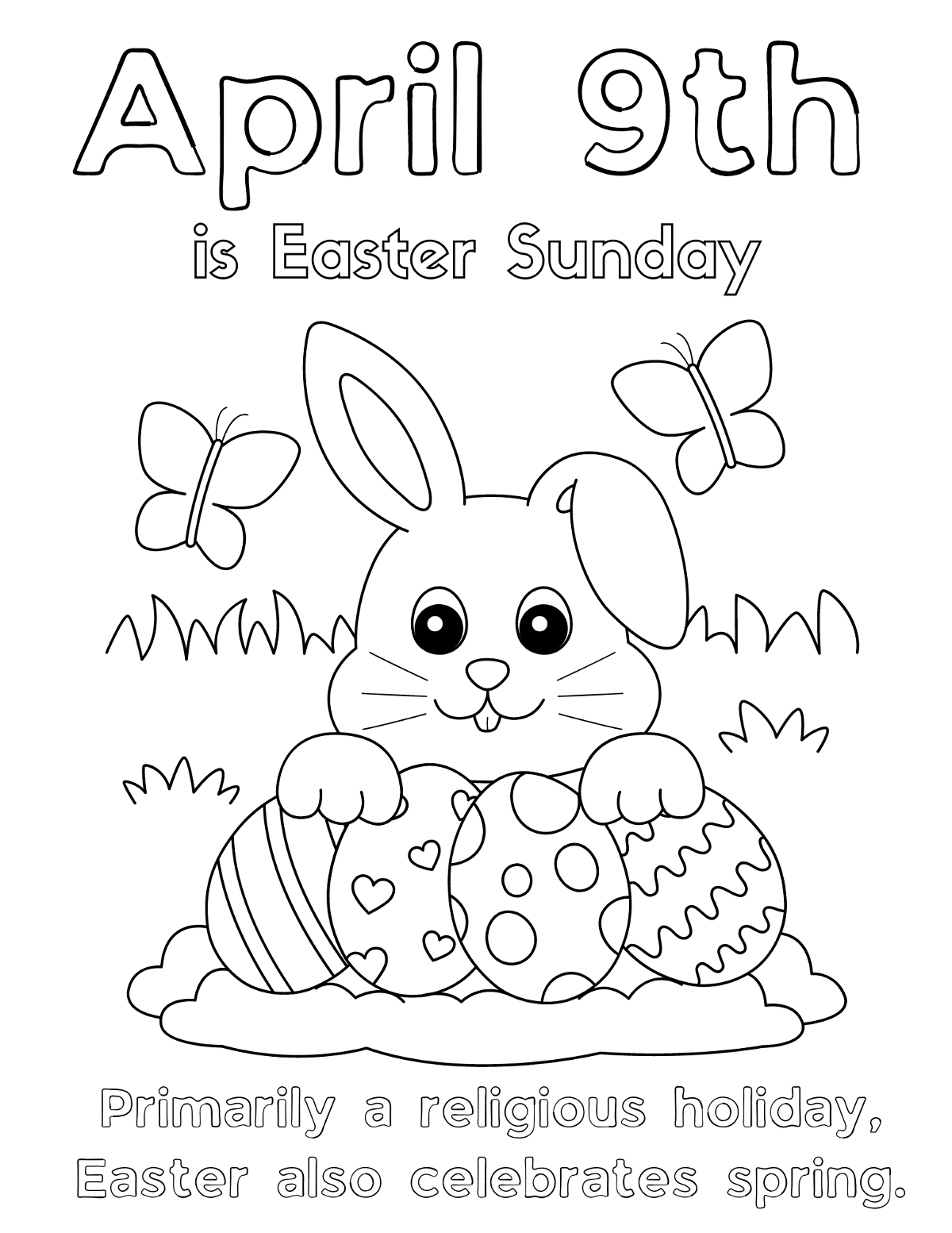 Free printable april coloring pages for kids and adults