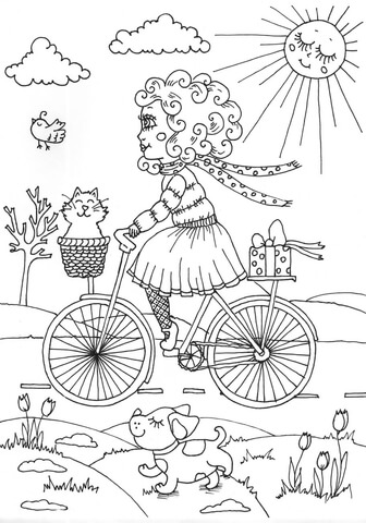 Peppy in april coloring page free printable coloring pages