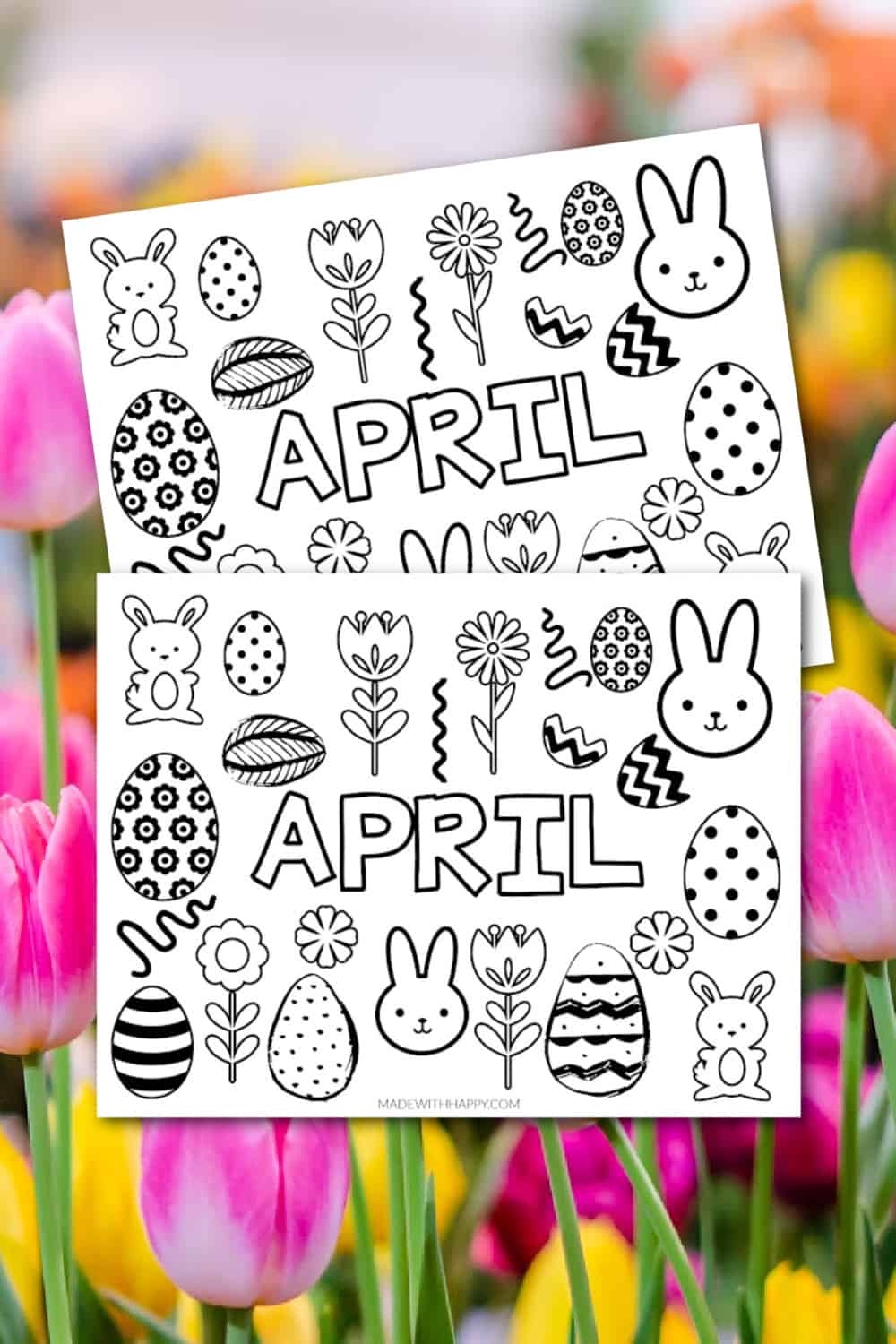 Free printable april coloring page for spring