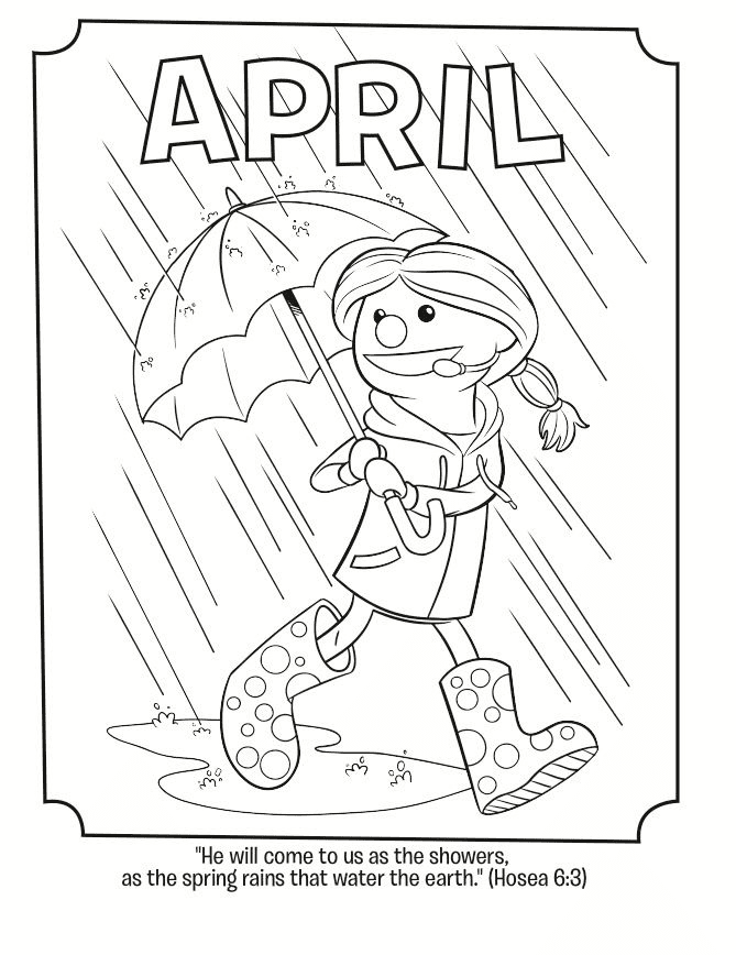 April coloring pages printable for free download