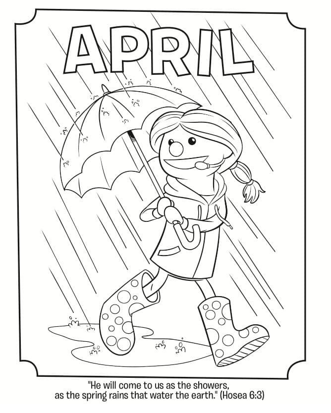 April image coloring page