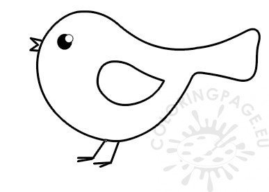 Spring little bird singing picture to colour coloring page