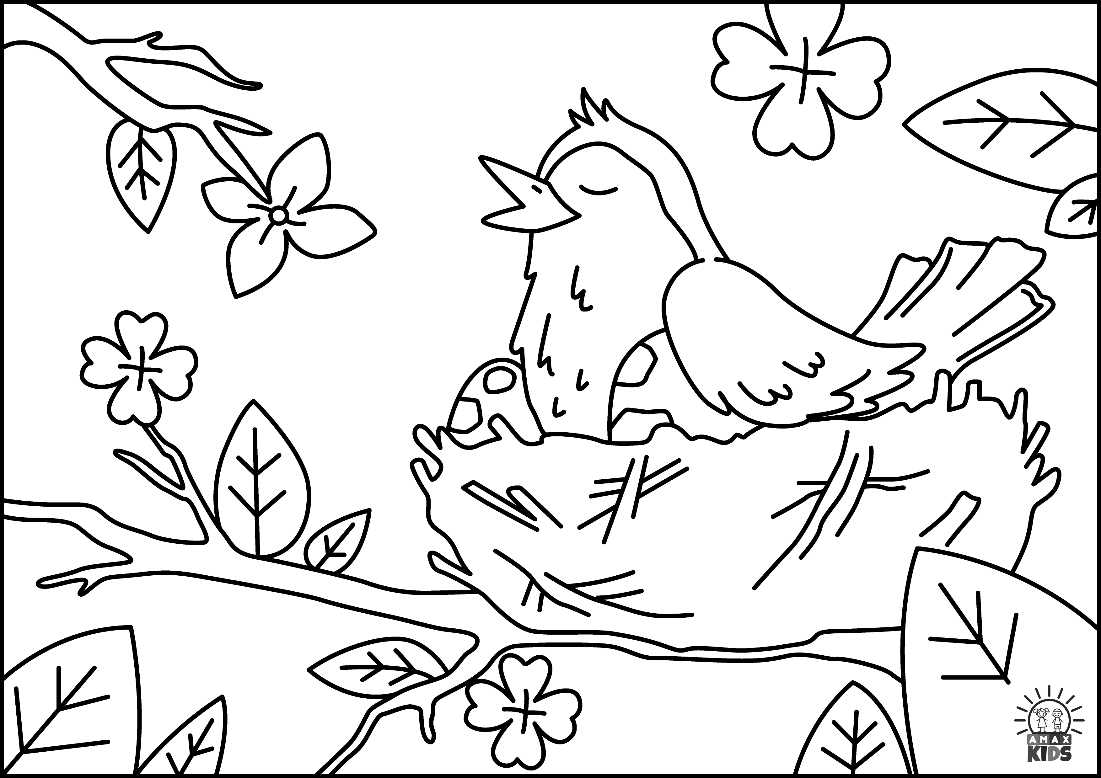 Amaxkids on x printable spring coloring pages for kids swifts bird in the nest stork frog fox httpstcoamxfylzqju coloring pages puzzles activities for kids httpstcowbdgpukma kidsactivities kidsathome spring coloring