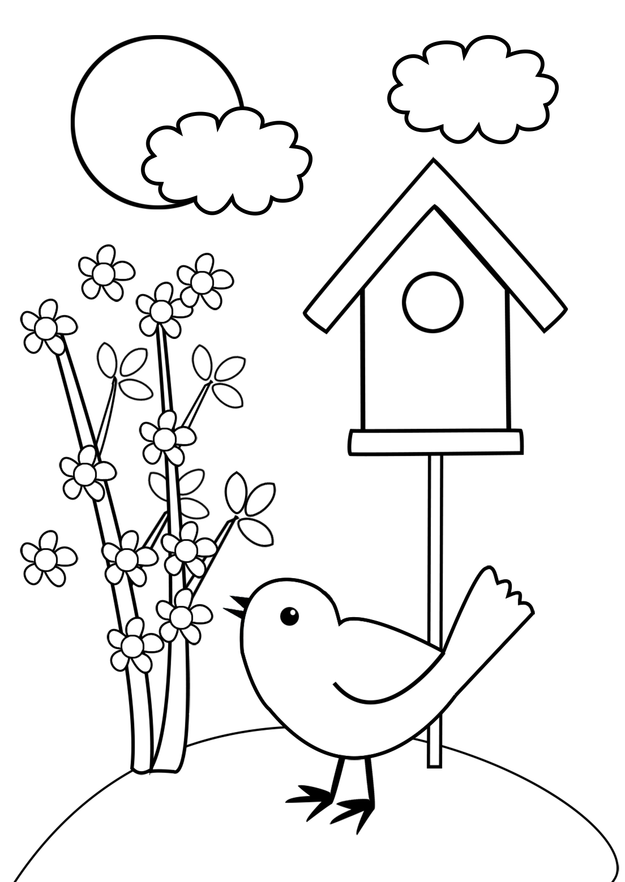 Spring coloring pages