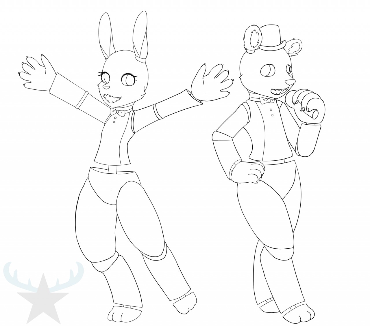 Spring bonnie and fredbear commission by deer