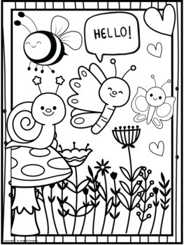 Spring coloring pages coloring sheets spring coloring book tpt