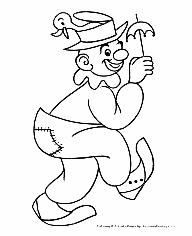 April fools day coloring pages clown and duck april fool holiday coloring page sheet for prek kids