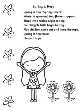 Spring poem coloring pages by lessons from home tpt