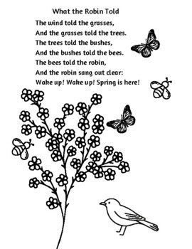 Spring poem coloring pages by lessons from home tpt