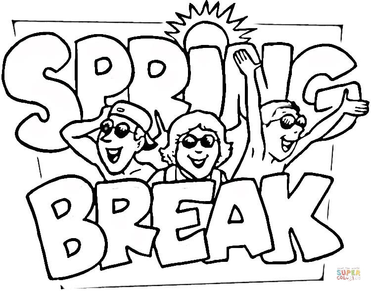 Spring break coloring page free printable coloring pages