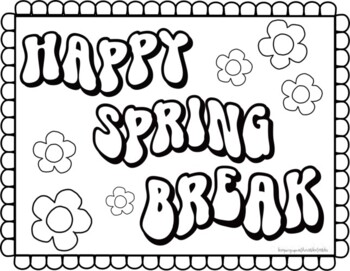 Spring break coloring page by keepingupwithmrskoterski tpt