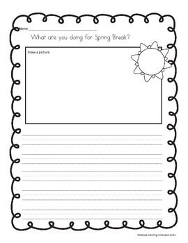 What are you doing for spring break freebie writing prompt writing prompts writing promps spring break