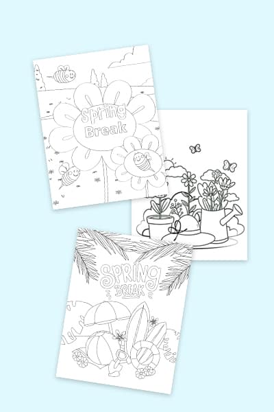 Spring break coloring pages free pdfs