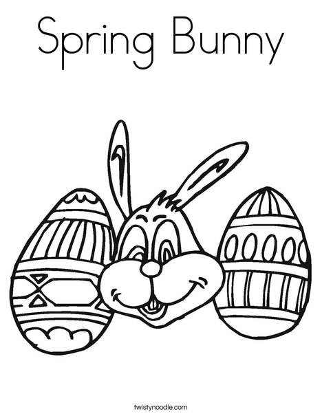 Spring bunny coloring page