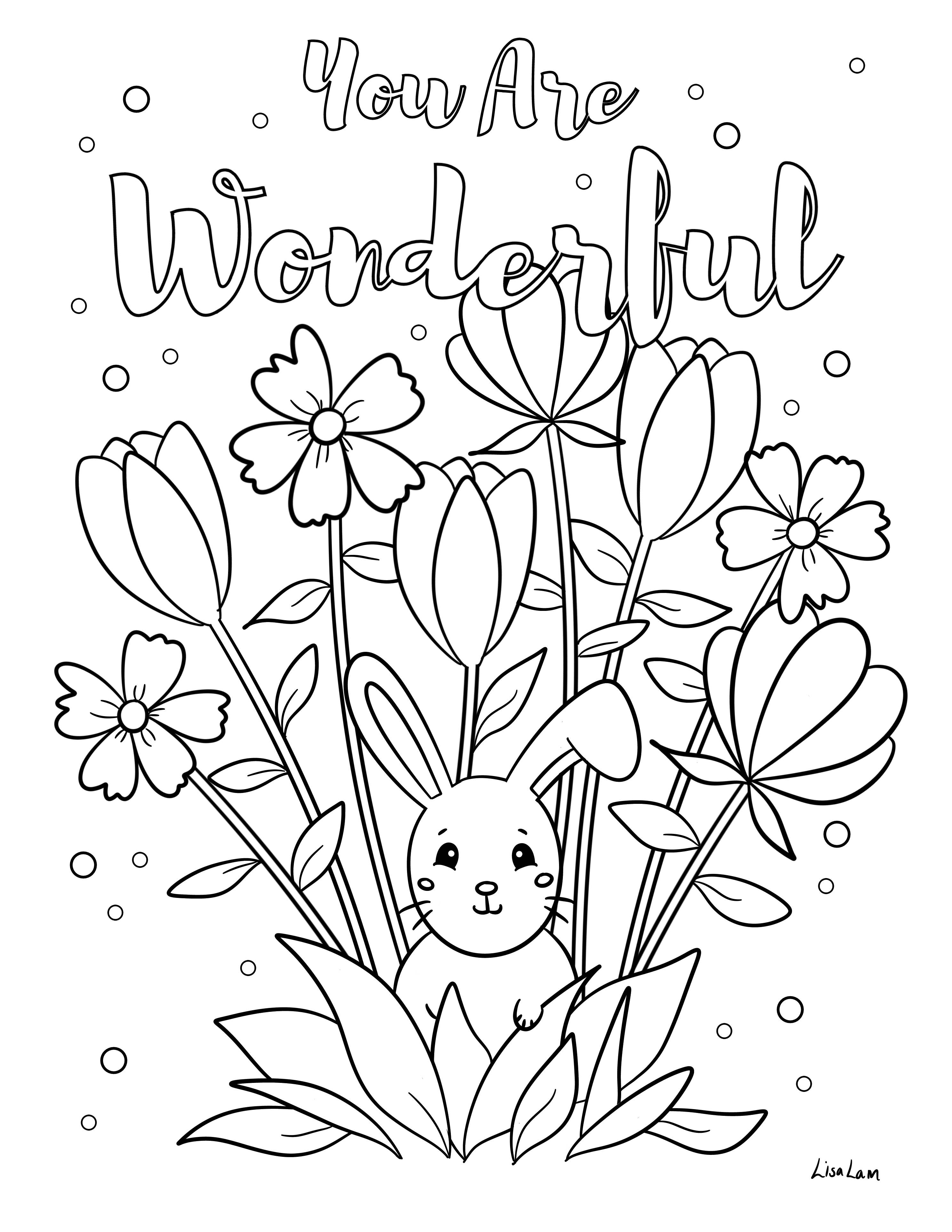 Spring bunny colouring sheet scyap