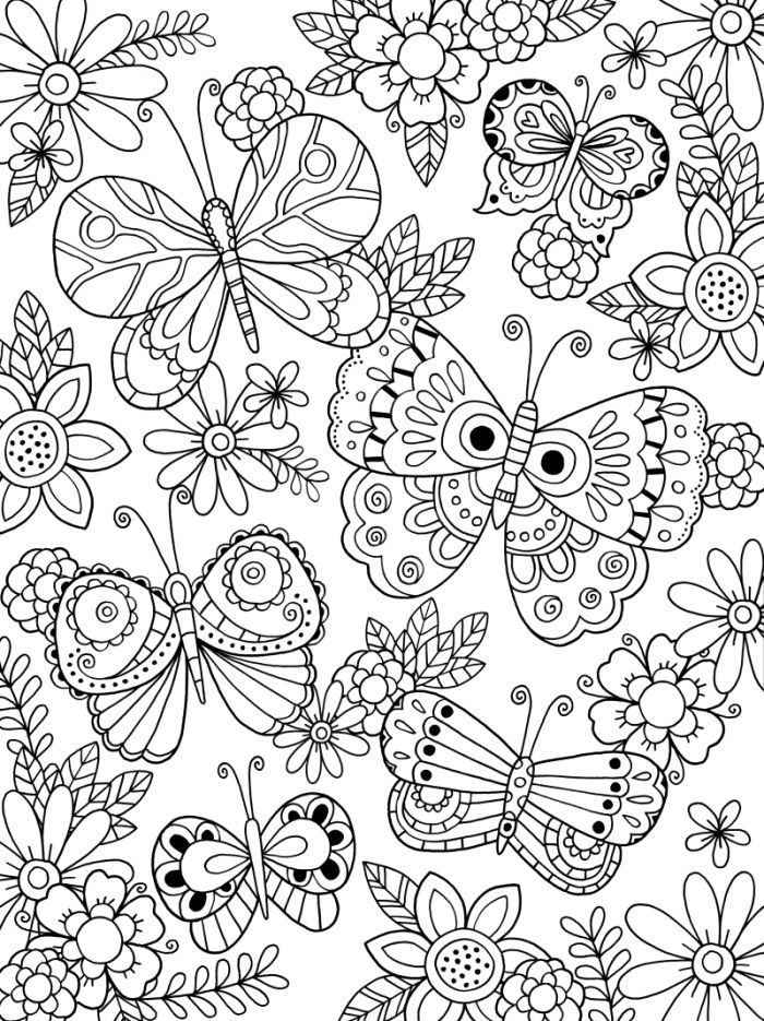 Butterfly coloring pages for adults