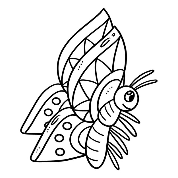 Premium vector spring butterfly isolated coloring page for kids