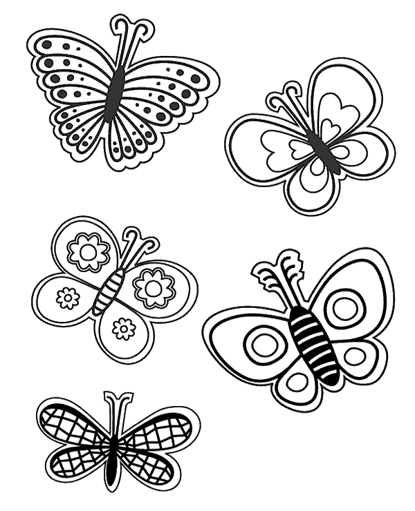 Butterflies coloring sheet for toddlers