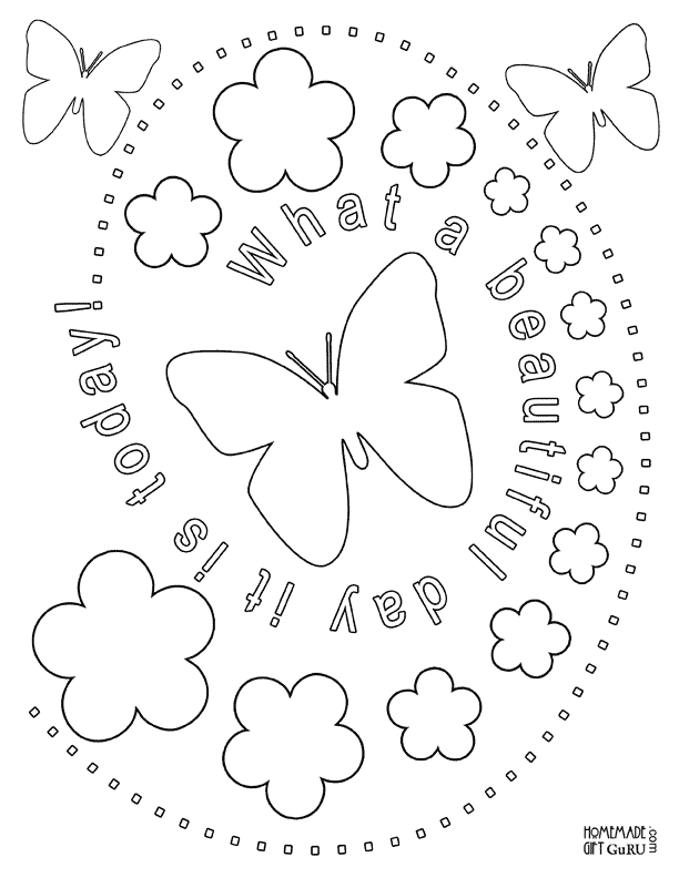 Butterfly and flower coloring page