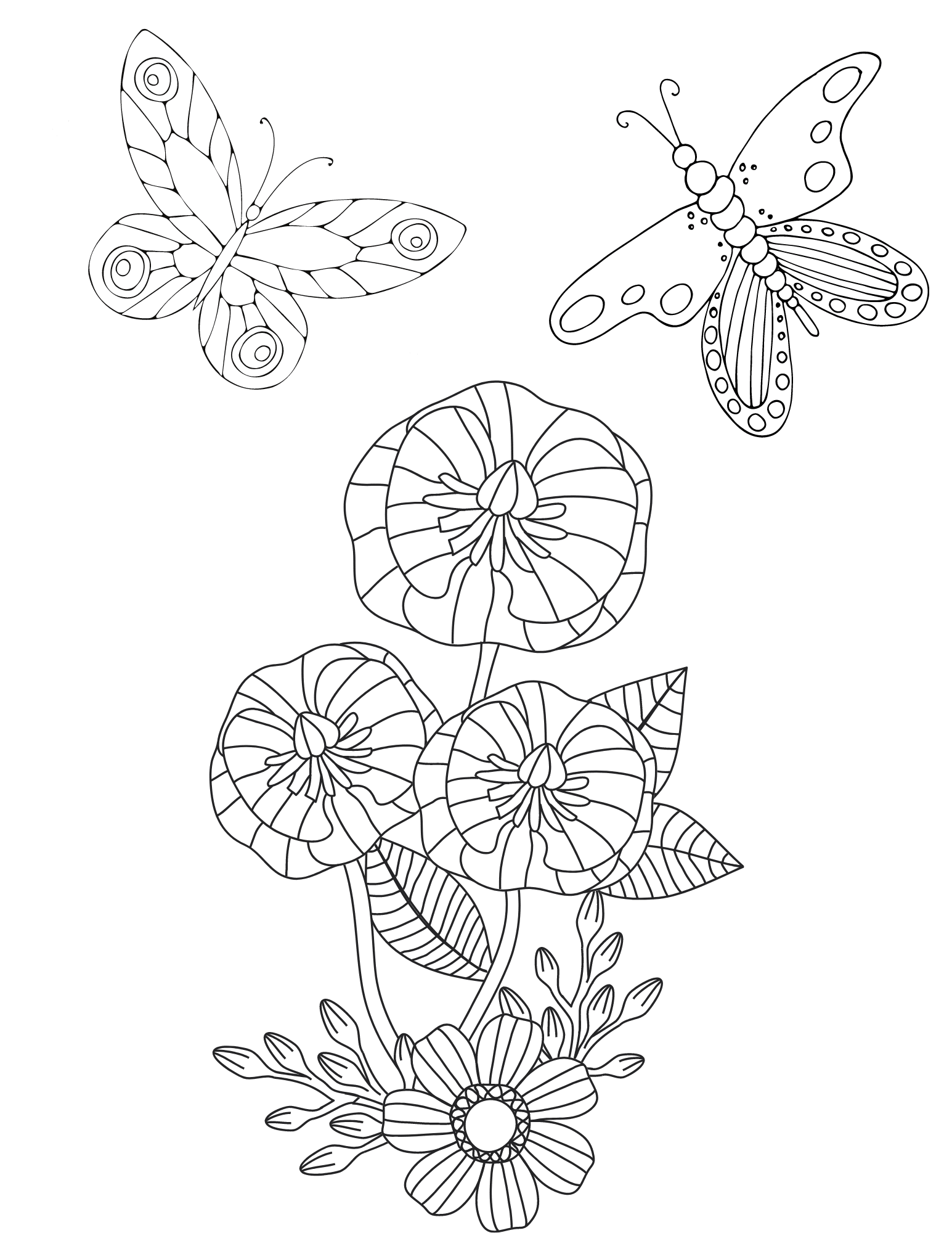 Free printable butterfly coloring pages