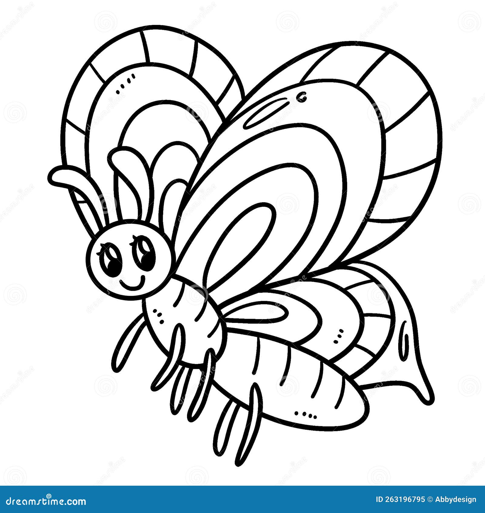 Spring butterfly isolated coloring page for kids stock vector