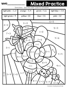 Color by number spring addition