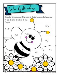 Easy spring math worksheets math coloring greater than less than pattern recognition woo jr kids activities childrens publishing