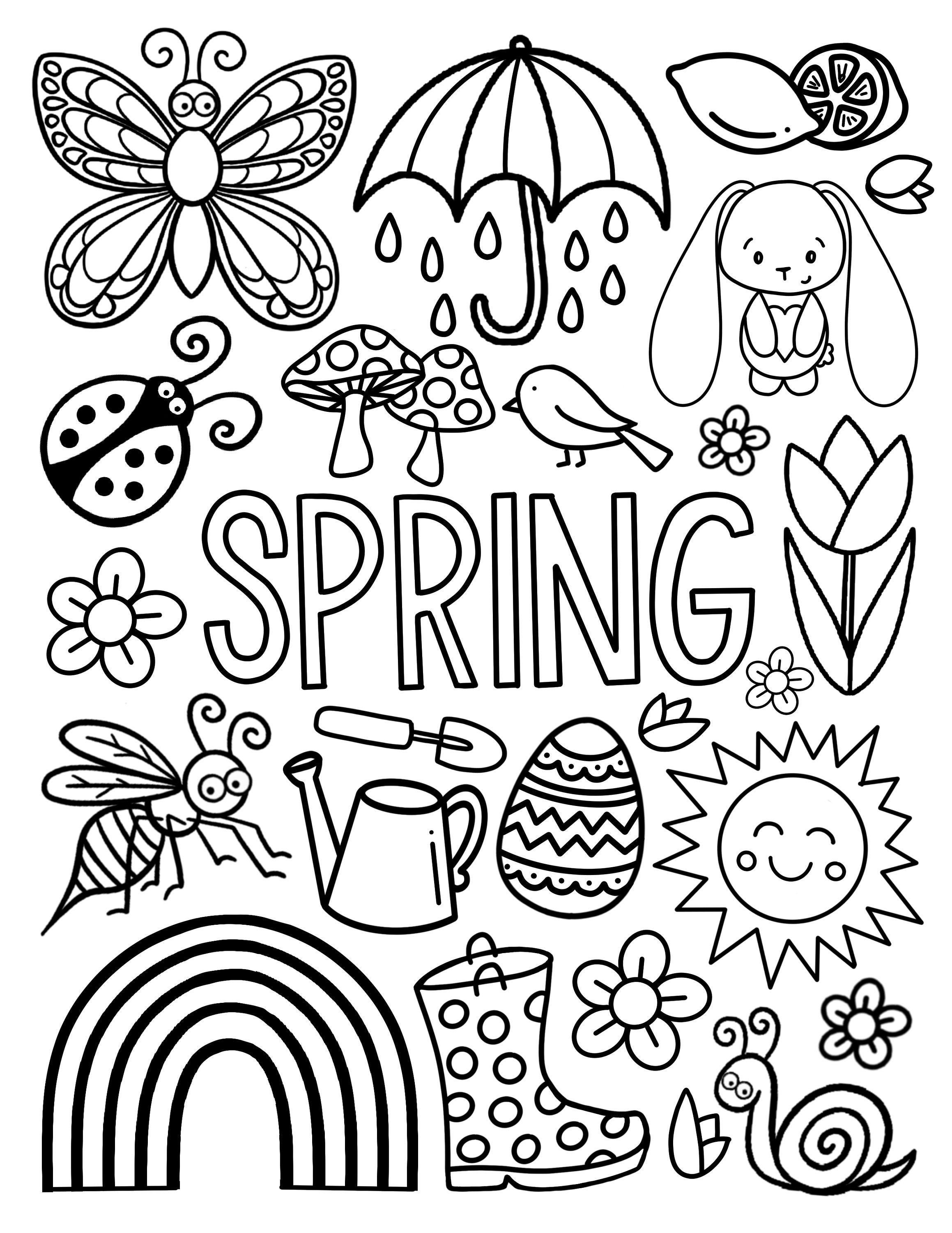 Spring coloring page