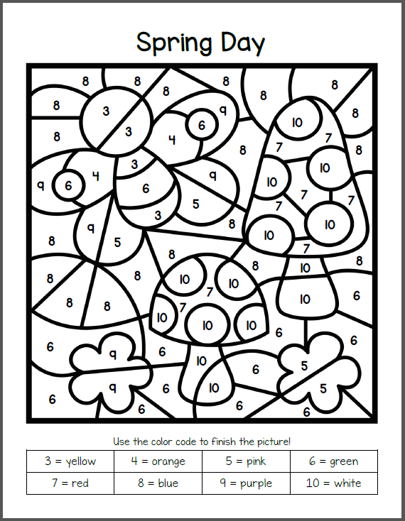 Free printable color by number coloring pages