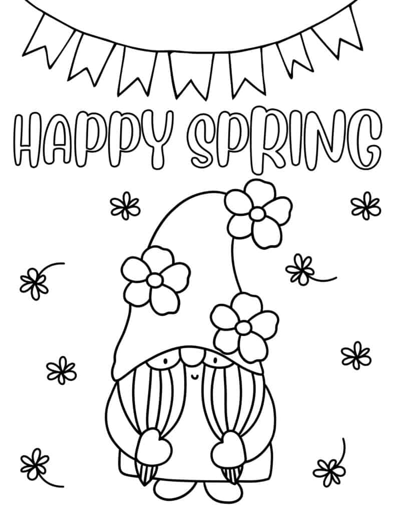 Free spring coloring pages for kids and adults