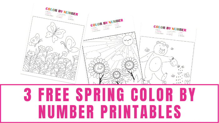 Free spring color by number printables