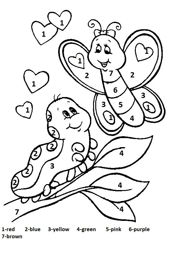 Free printable color by number coloring pages