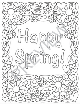 Spring coloring pages by color with kona tpt