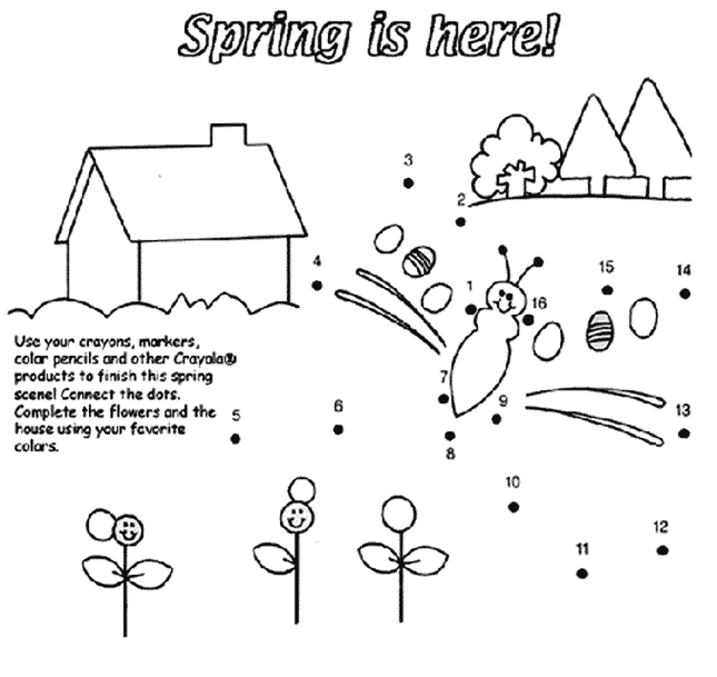 Spring is here coloring page