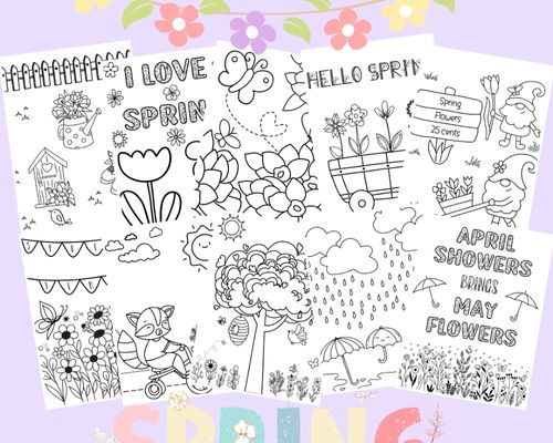 Free spring coloring pages