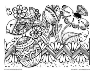 New spring and easter coloring pages for