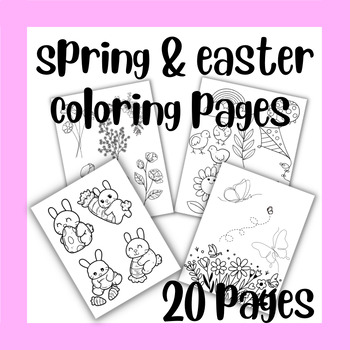 Spring easter coloring pages by madison morini tpt