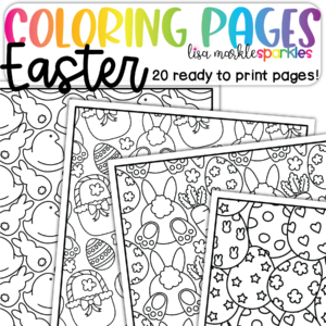 Spring easter coloring pages for kids and adults