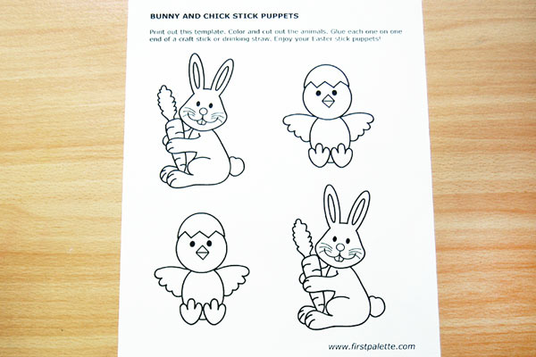 Bunny and chick stick puppets kids crafts fun craft ideas