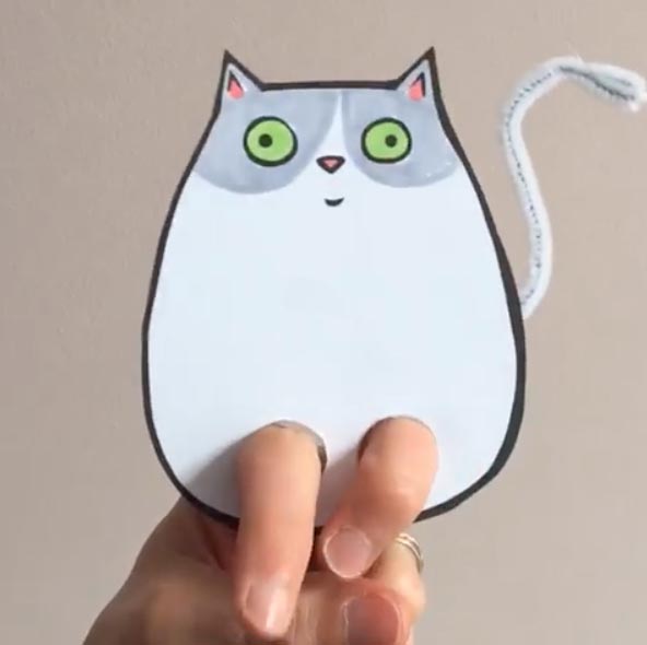 Flubby the cat finger puppet craft