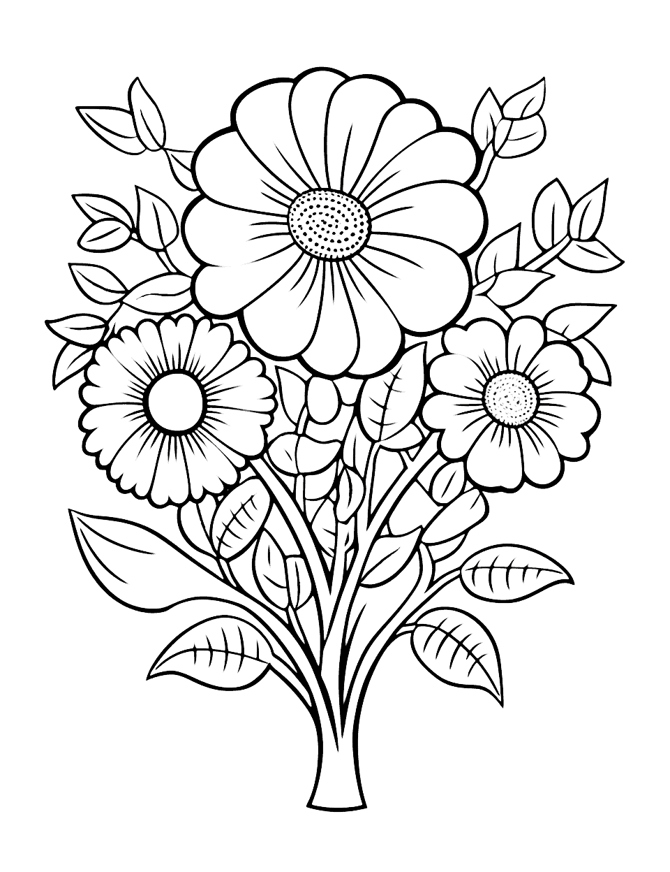 Flower coloring pages free printable sheets