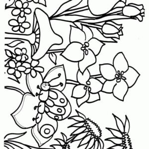 Spring flowers coloring pages printable for free download