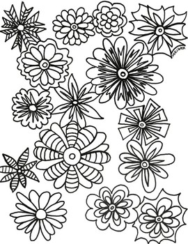 Spring flowers coloring sheet by davincis workshop tpt