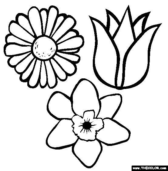 Flowers coloring page free flowers online coloring flower coloring pages printable flower coloring pages spring coloring pages