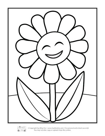 Flower coloring pages for kids