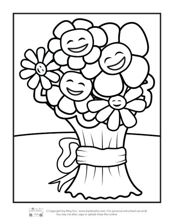 Flower coloring pages for kids