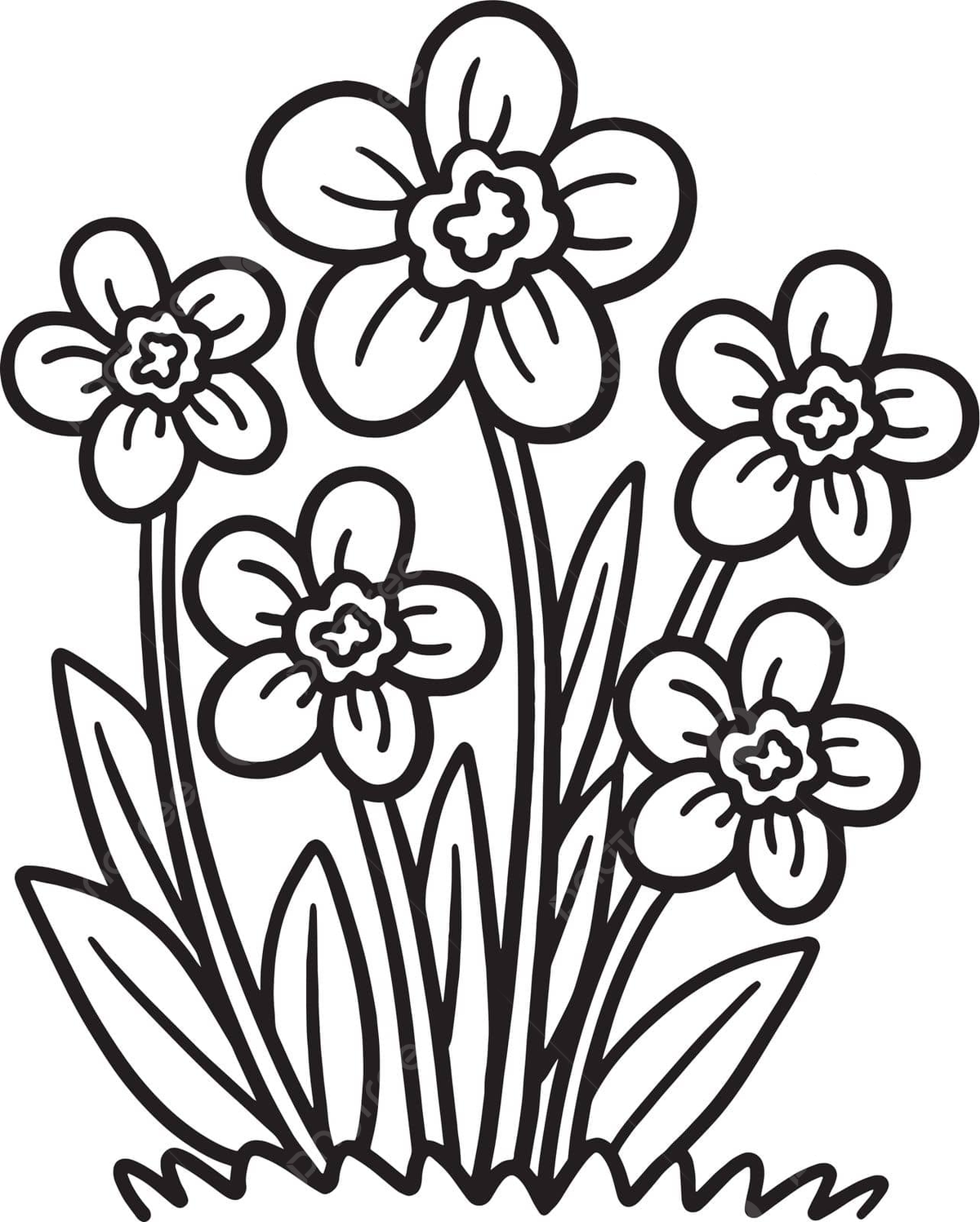 Spring flower isolated coloring page for kids coloring kids line vector flower drawing ring drawing spring drawing png and vector with transparent background for free download