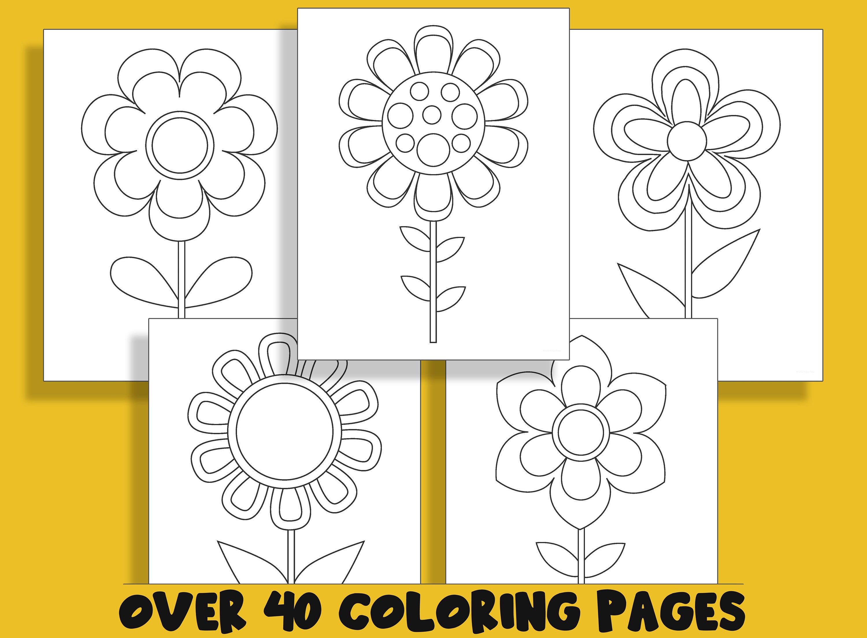 Spring flowers coloring book printable coloring pages for kids a fun way for kids of all ages to develop creativity focus motor skills
