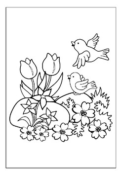 Printable spring flowers coloring pages for kids