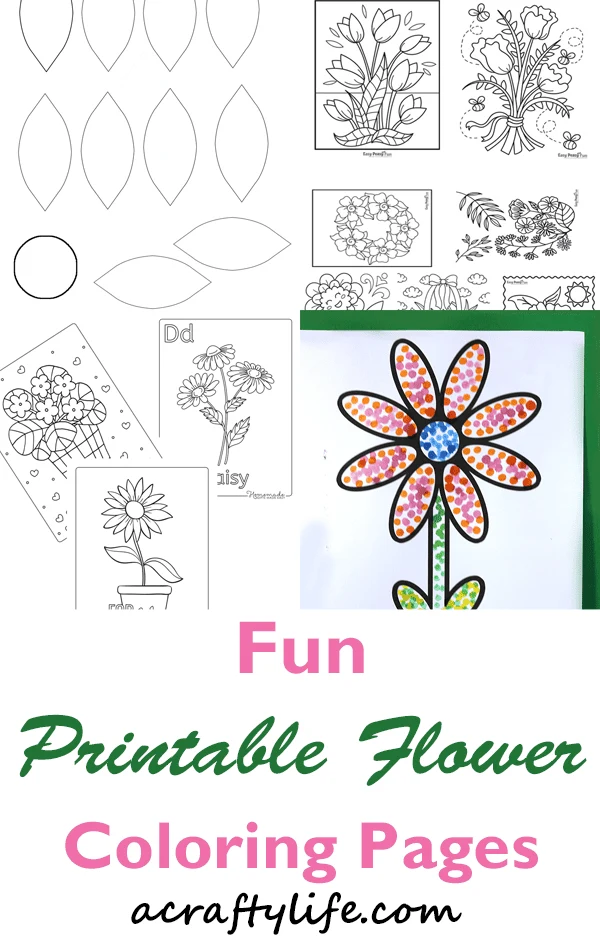 Fun flower coloring pages printable